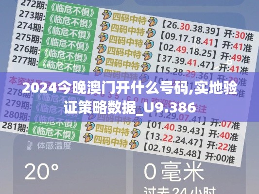 2024今晚澳门开什么号码,实地验证策略数据_U9.386
