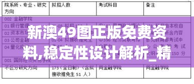 新澳49图正版免费资料,稳定性设计解析_精装版4.755