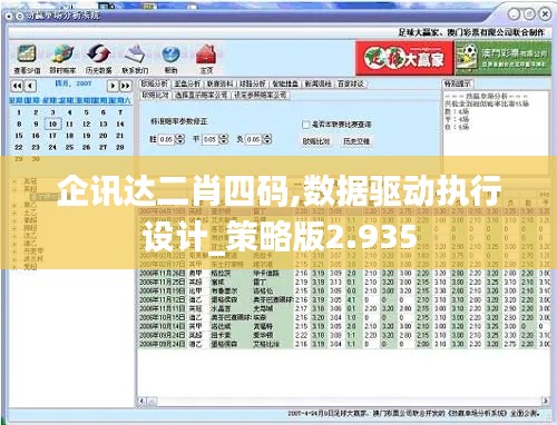 企讯达二肖四码,数据驱动执行设计_策略版2.935