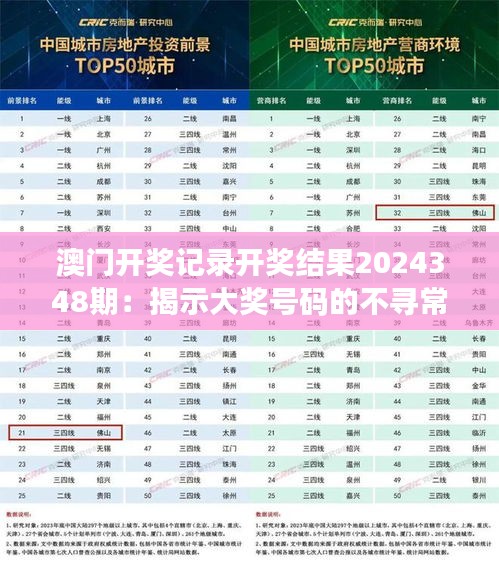 澳门开奖记录开奖结果2024348期:揭示大奖号码的不寻常分布