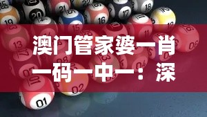 澳门管家婆一肖一码一中一:深度解析其背后的押注策略