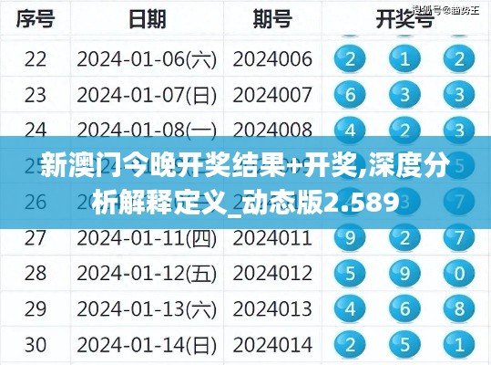 新澳门今晚开奖结果+开奖,深度分析解释定义_动态版2.589