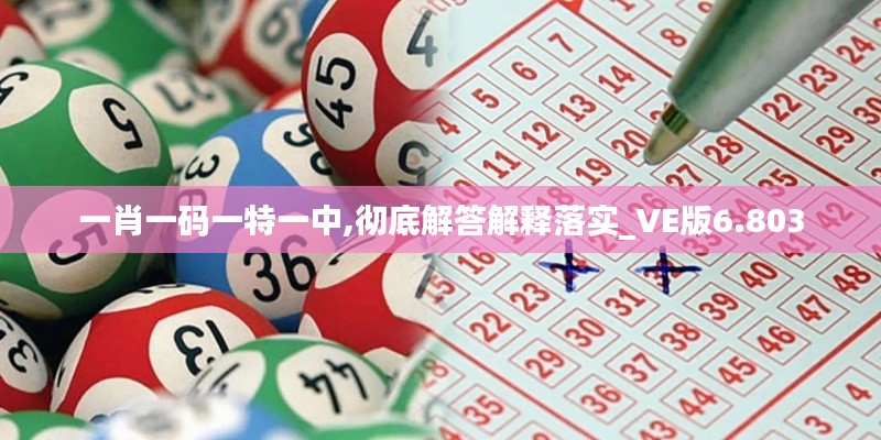 一肖一码一特一中,彻底解答解释落实_VE版6.803