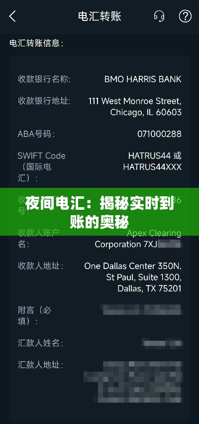 夜间电汇:揭秘实时到账的奥秘