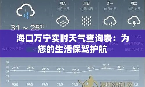 海口万宁实时天气查询表：为您的生活保驾护航