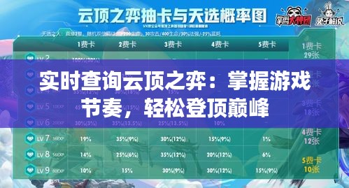 实时查询云顶之弈:掌握游戏节奏,轻松登顶巅峰