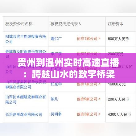 贵州到温州实时高速直播:跨越山水的数字桥梁