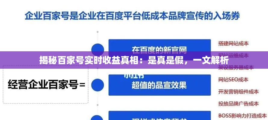 揭秘百家号实时收益真相:是真是假,一文解析