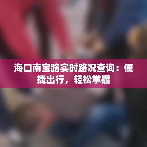 海口南宝路实时路况查询:便捷出行,轻松掌握