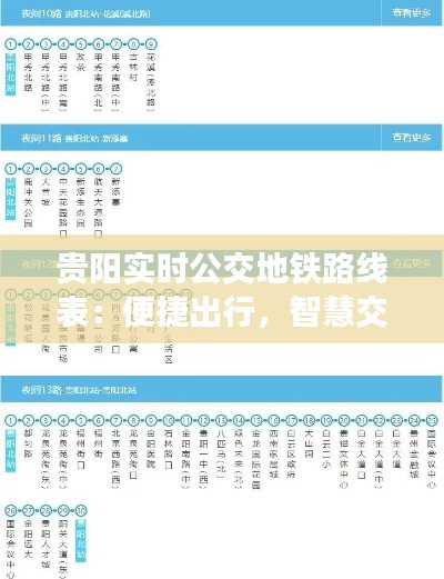 贵阳实时公交地铁路线表:便捷出行,智慧交通新体验
