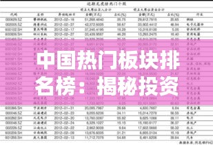 中国热门板块排名榜:揭秘投资者眼中的热点领域