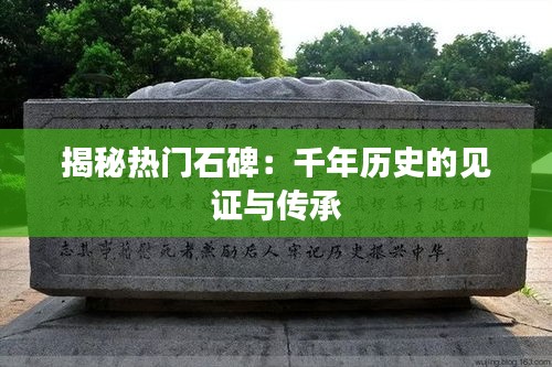 揭秘热门石碑:千年历史的见证与传承