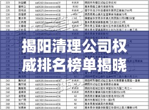 揭阳清理公司权威排名榜单揭晓!