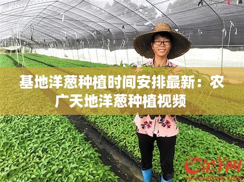 基地洋葱种植时间安排最新:农广天地洋葱种植视频