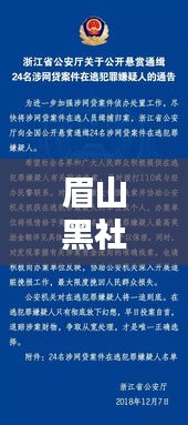 眉山黑社会案件查询网最新:眉山黑恶势力在逃人员名单