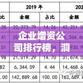 企业增资公司排行榜,洞悉行业趋势与领先力量!