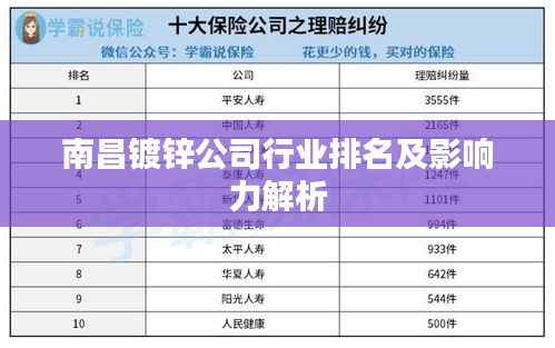 南昌镀锌公司行业排名及影响力解析