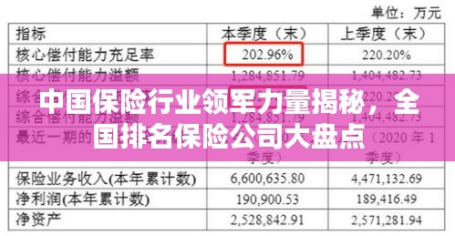 中国保险行业领军力量揭秘，全国排名保险公司大盘点