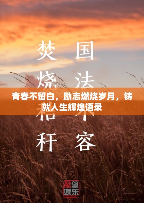 青春不留白,励志燃烧岁月,铸就人生辉煌语录