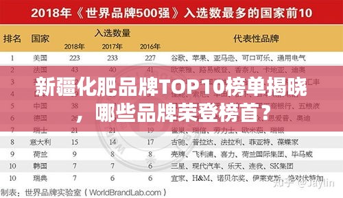 新疆化肥品牌TOP10榜单揭晓,哪些品牌荣登榜首?