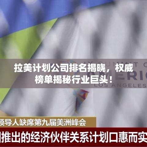 拉美计划公司排名揭晓，权威榜单揭秘行业巨头！