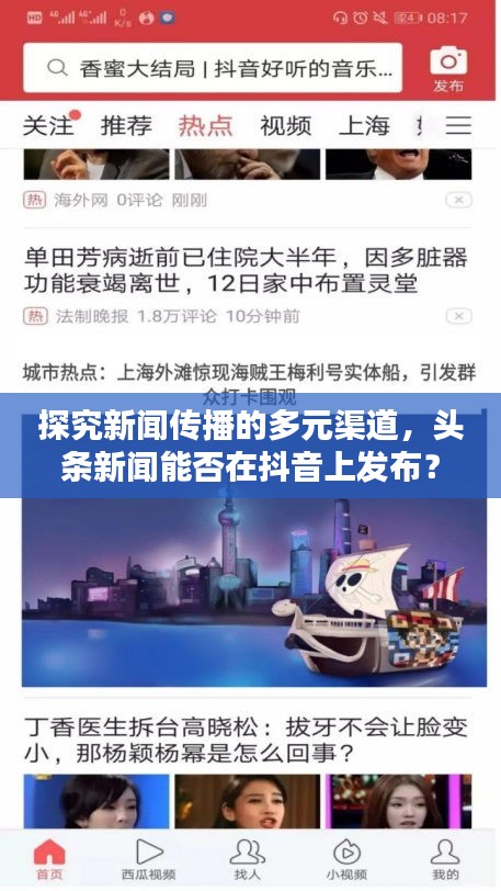 探究新闻传播的多元渠道,头条新闻能否在抖音上发布?
