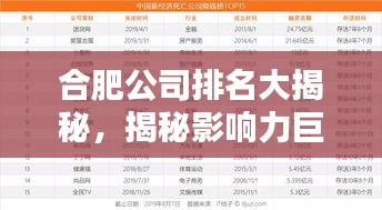 合肥公司排名大揭秘,揭秘影响力巨头!
