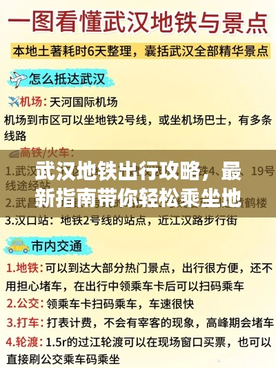 武汉地铁出行攻略,最新指南带你轻松乘坐地铁