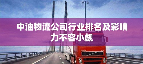 中油物流公司行业排名及影响力不容小觑