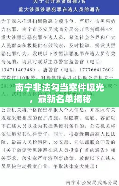 南宁非法勾当案件曝光,最新名单揭秘