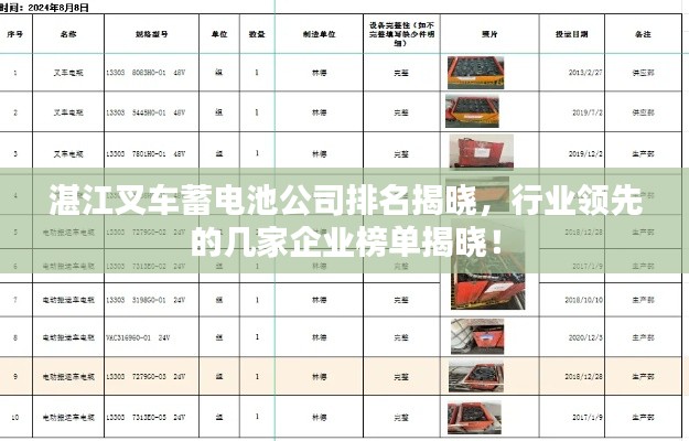 湛江叉车蓄电池公司排名揭晓,行业领先的几家企业榜单揭晓!