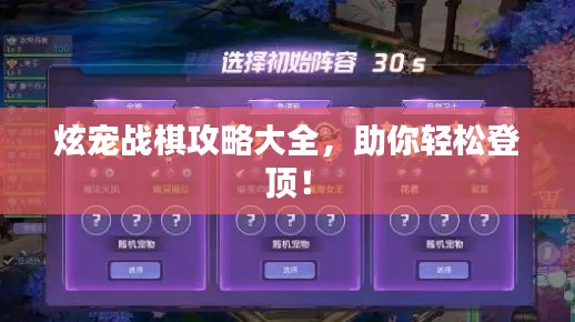 炫宠战棋攻略大全,助你轻松登顶!