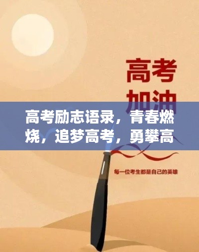 高考励志语录,青春燃烧,追梦高考,勇攀高峰!