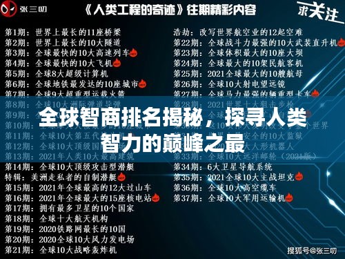 全球智商排名揭秘,探寻人类智力的巅峰之最