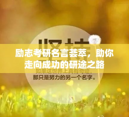励志考研名言荟萃,助你走向成功的研途之路